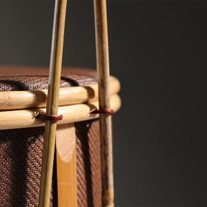 大漆藤席圆形提篮