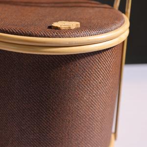 大漆藤席圆形提篮