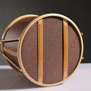 大漆藤席圆形提篮