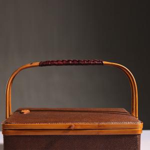 大漆藤席大号长方形提篮（矮）