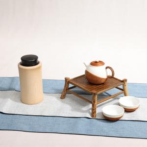 黑色合金盖茶叶筒