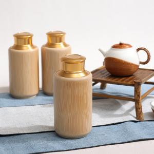 金色合金盖茶叶筒