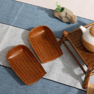 竹编大漆簸箕茶则