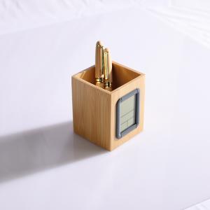 纯竹闹钟笔筒